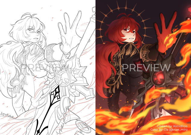 Genshin Collab: Diluc (lineart)